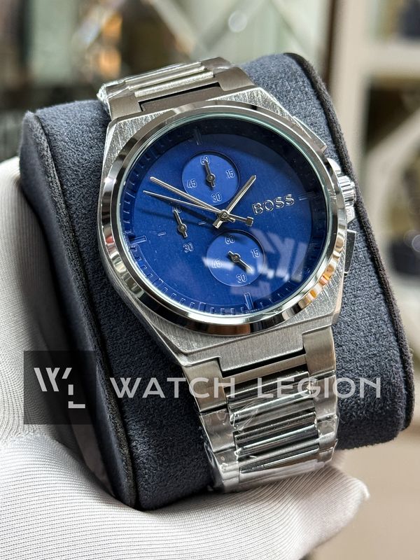 BOSS CHAIN CHRONOGRAPH SILVER BODY BLUE DIAL