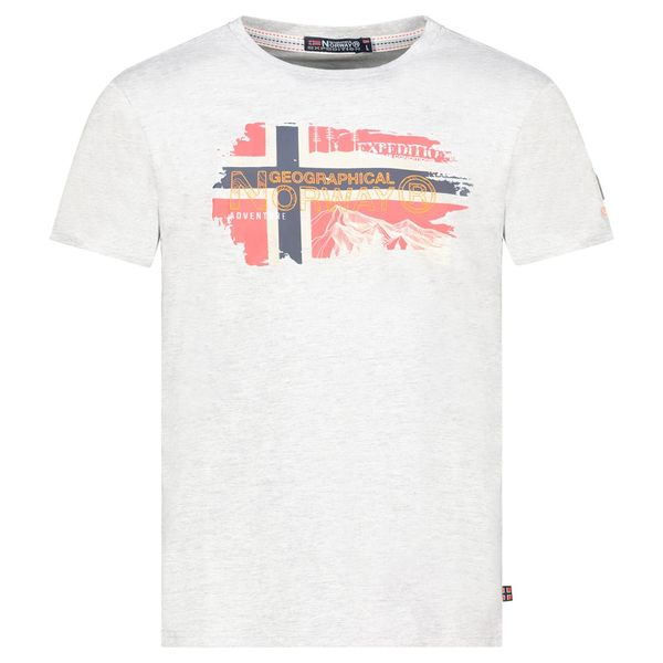 Men's T-Shirt Short Sleeve with Light Grey Flag