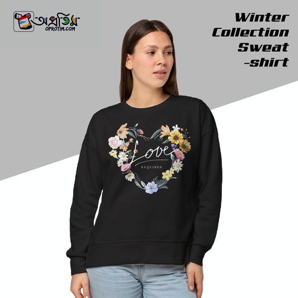 Ladies Black Design Printed Sweatshirt