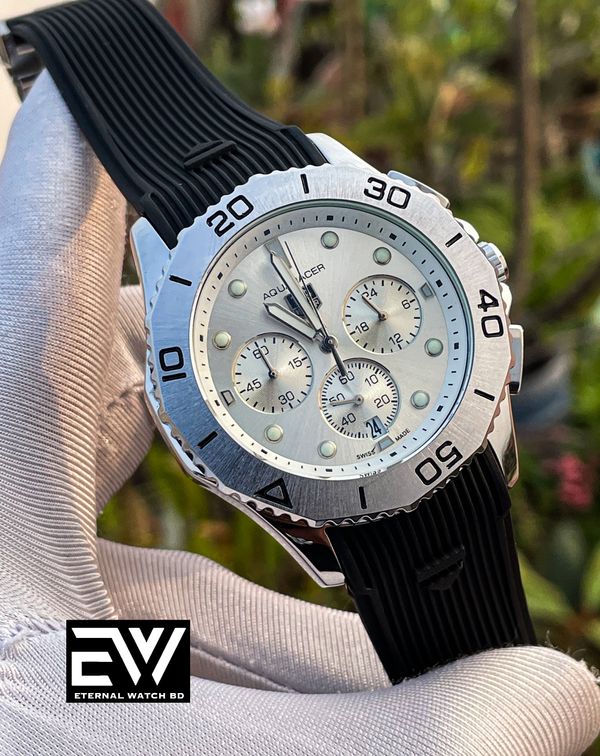 TAG AQUARACER BLACK BELT WHITE CASE WHITE PLAN DIAL