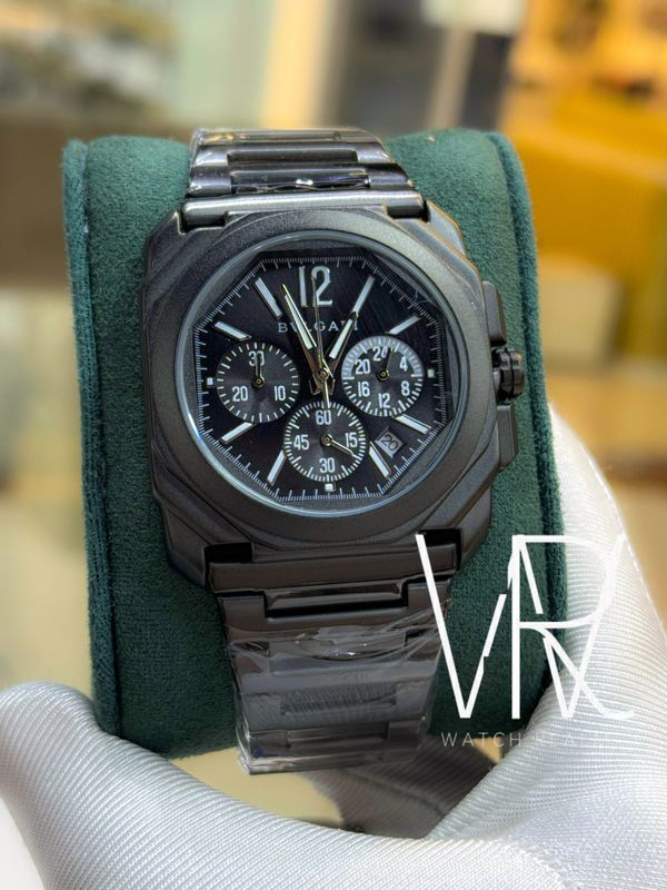 BVLGARI MATT BLACK CHAIN BLACK DIAL