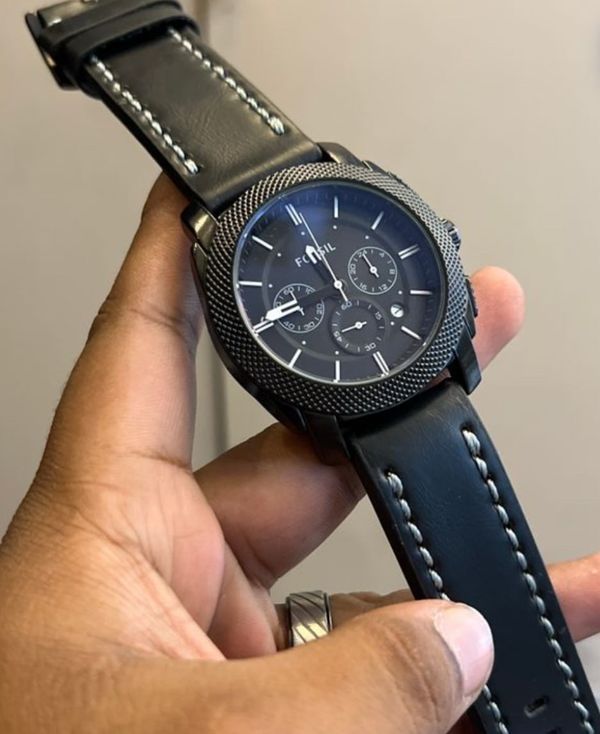 FOSSIL CHRONO  BLACK BELT BLACK ROMAN DIAL