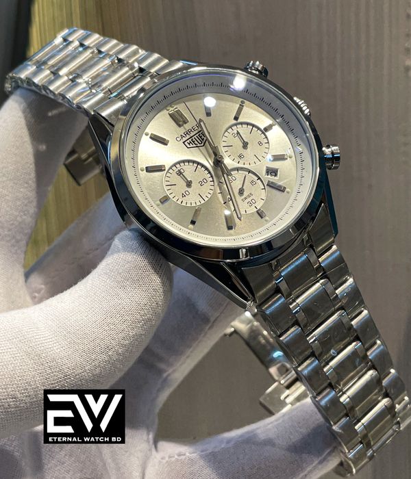 TAG CH 3 CHRONO SILVER BODY WHITE DIAL