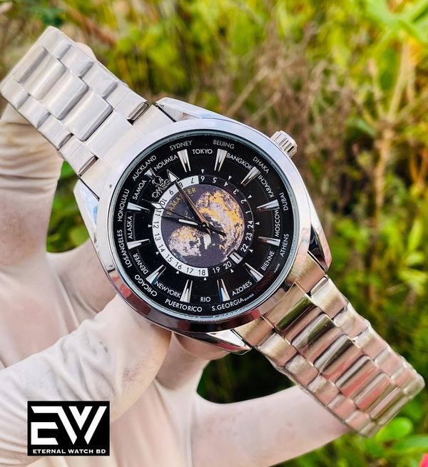OMEGA WORLD TIMER SILVER BODY BLACK DIAL