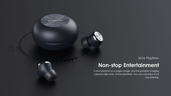 Oraimo OEB-E11D AirBuds 3 Powerful Bass IPX7 Waterproof TWS True Wireless Earbuds- Black