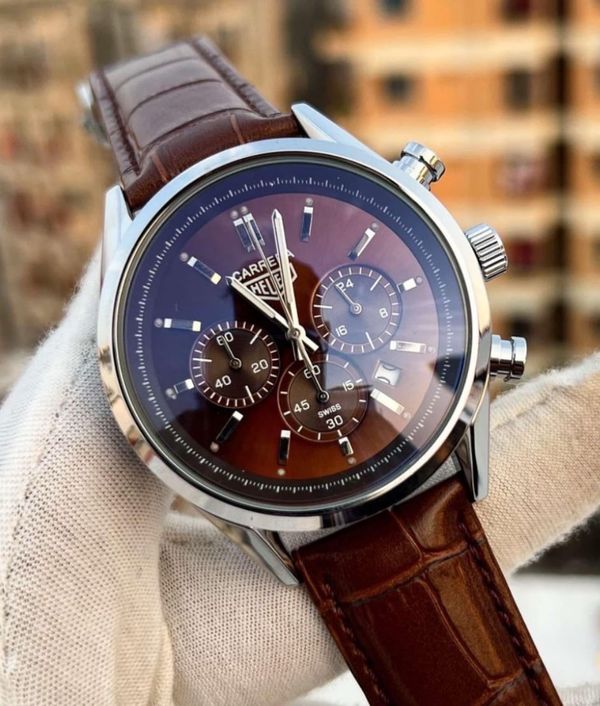 TAG 3 CHEONO BROWN BELT SILVER CASE BROWN DIAL