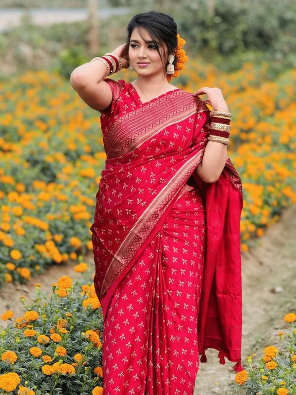 Premium Japani Silk Saree With Blouse Piece