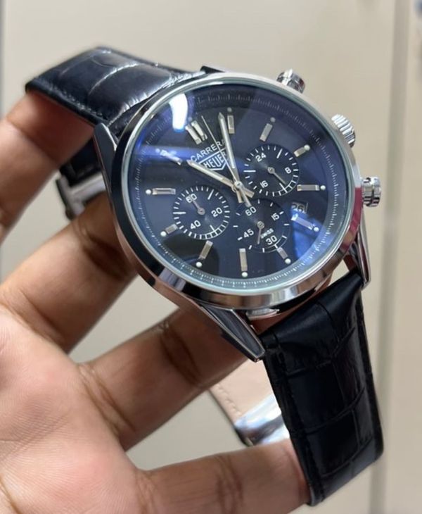 TAG 3 CHRONO BLACK BELT BLACK DIAL SILVER CASE