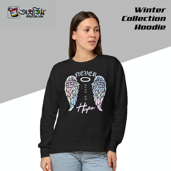 Ladies Black Design Printed Sweatshirt