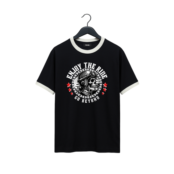 VE Gear “GO BEYOND”  Black and white Oversized Drop Shoulder T-shirt