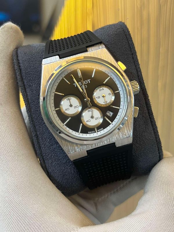 Tissot Prx Fiber Black Belt Reverse Panda Dial