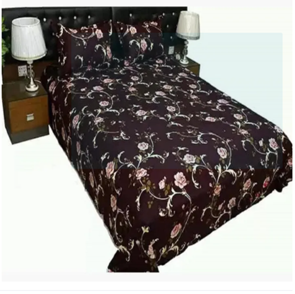 Cotton King Size Bedsheet - 3pcs - Multicolor