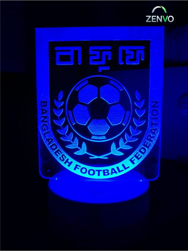 GearUP Acrylic Multicolor Night Lamp (Bangladesh Football Federation) – Black