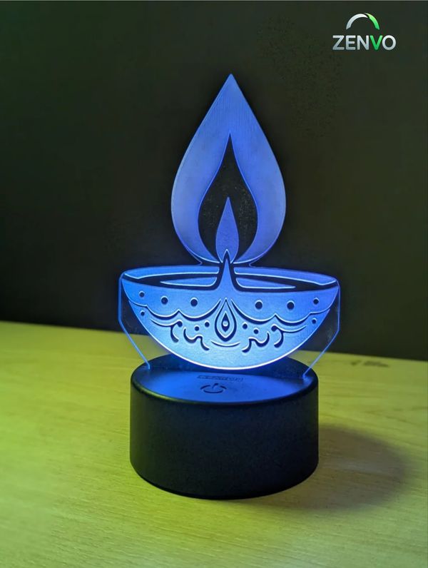 GearUP Acrylic Multicolor Night Lamp (DIYA) – Black