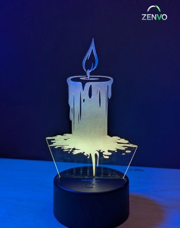GearUP Acrylic Multicolor Night Lam (Candle) – Black
