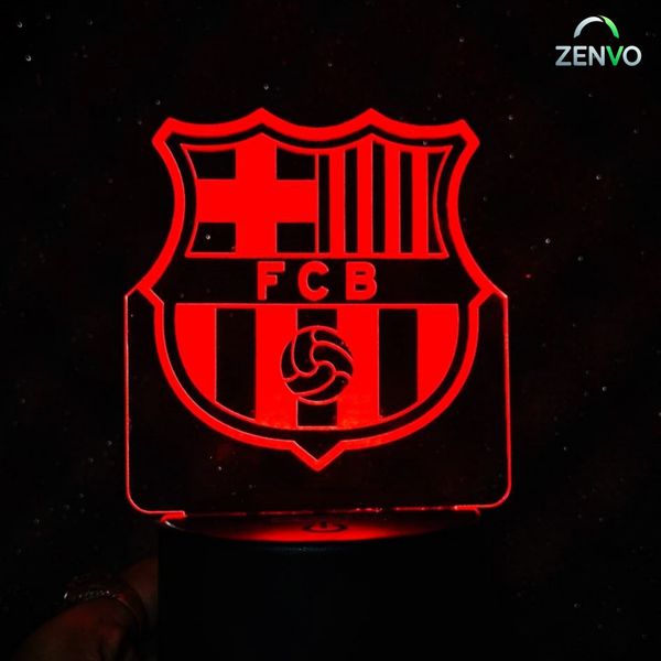 GearUP Acrylic Multicolor Night Lamp – FC Barcelona – Black