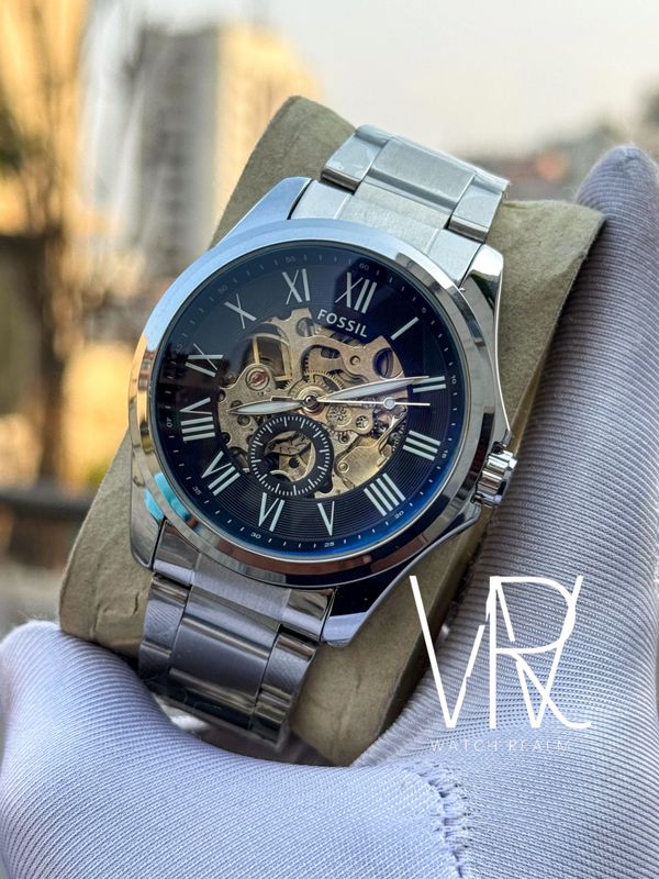 FOSSIL AUTO CHAIN BLACK DIAL 60 SEC EDITION