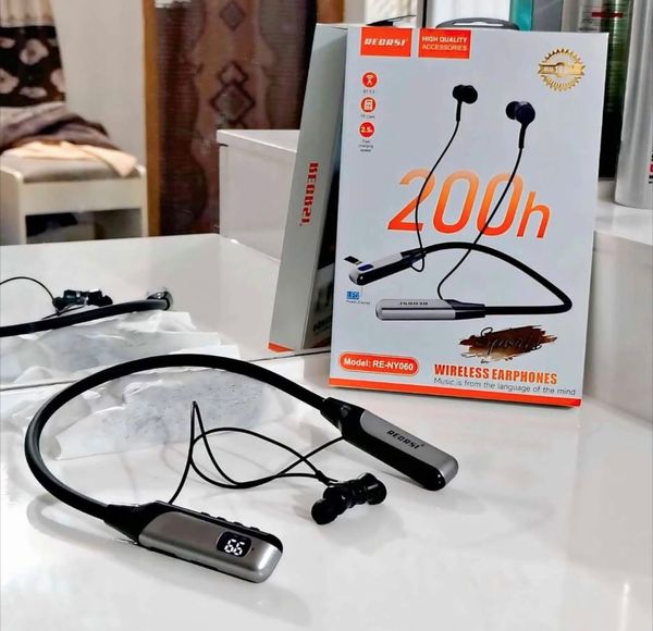 Recrsi wireless Neckband Bluetooth Earphone RE-NY060 চার্জিং ব্যাকআপ 200 ঘন্টা