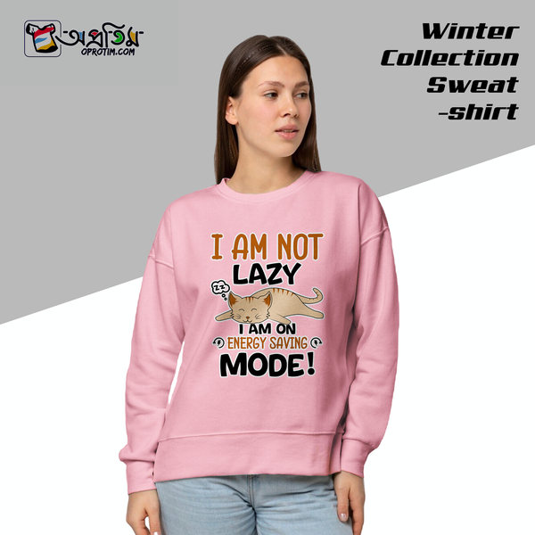 Ladies Black Design Printed Sweatshirt