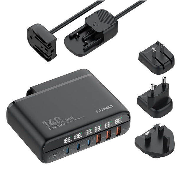 LDNIO A6140C 140W GaN Six-Port Super Fast Charger with Cable .