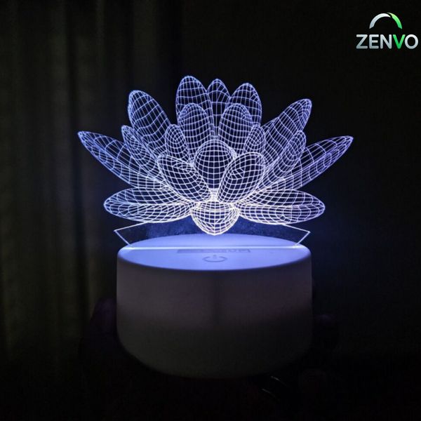 GearUP Acrylic Multicolor Night Lamp (Water Lily )