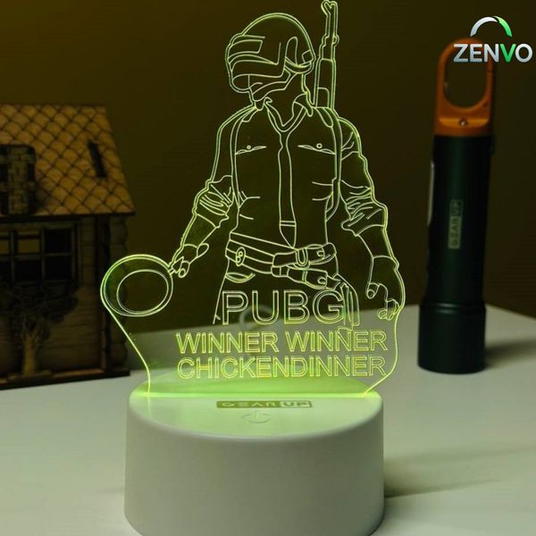 GearUP Acrylic Multicolor Night Lamp (PUBG) – WHITE