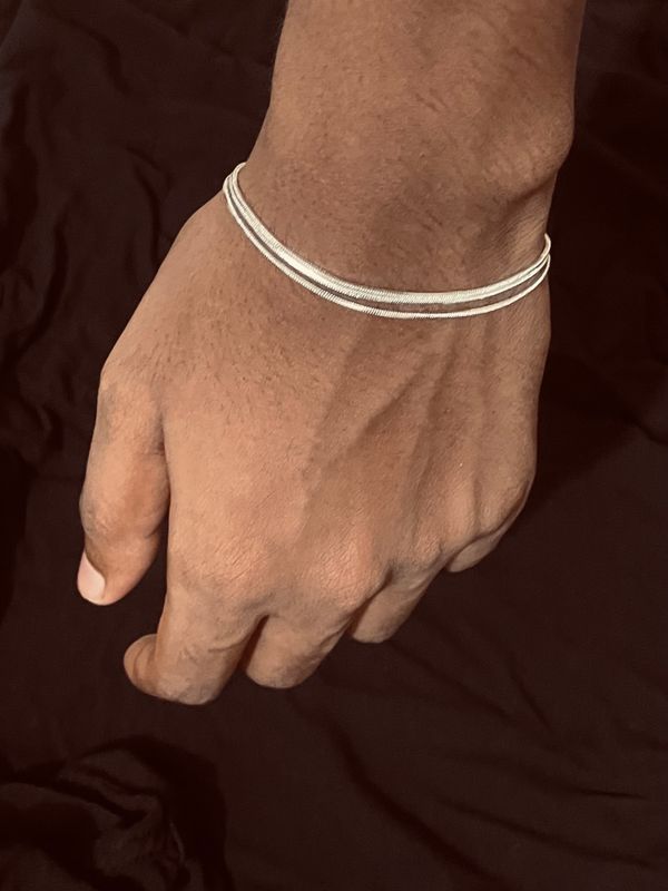 925 silver-plated snake bone bracelet