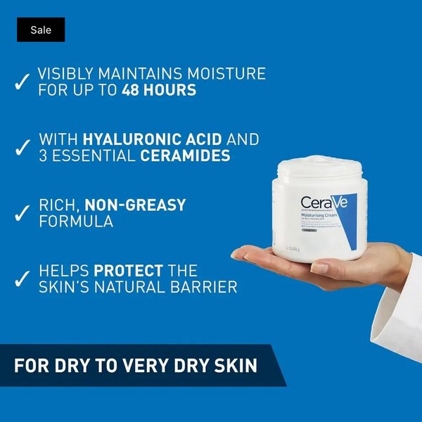 CERAVE Moisturizing Cream For Dry to Very Dry Skin – 340g - Image 3