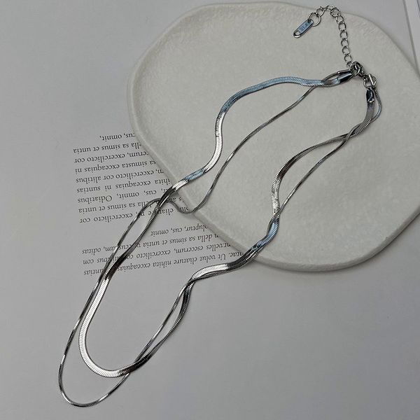 double layer snake bone thin necklace - Image 4