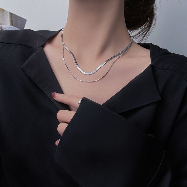 double layer snake bone thin necklace - Image 9