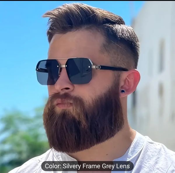 Fashionable New Glasses for Driving with A Large Face, Making You Look Slim, In A High-end Half-frame Square Glasses.