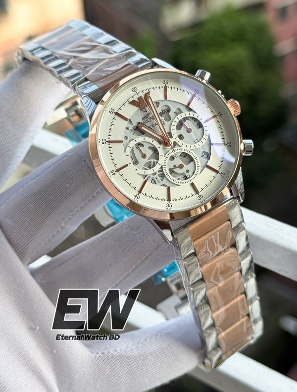 ARMANI CHAIN TWO TONE WHITE DIAL