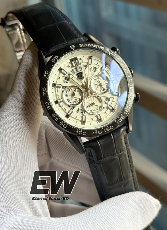 TAG ANNIVERSARY WHITE DIAL  BLACK BELT