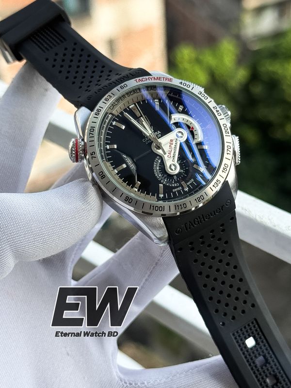 CALIVER 69 SILVER CASE BLACK DIAL BLACK BELT