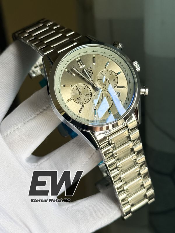 TAG 3 CHRONO SILVER CHAIN GREY DIAL