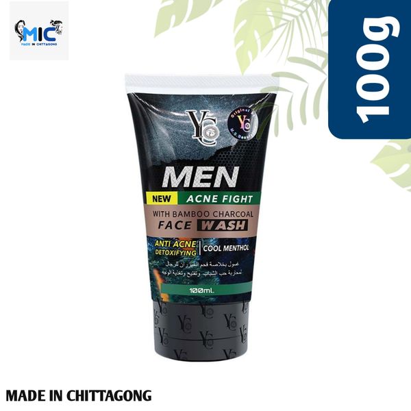 Yc Acne Fight With Bamboo Charcol Men Face Wash(100ml)