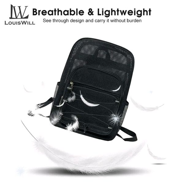 💥LouisWill Breathable Backpack with Elastic Cord for Commuting Swimming/Outdoor/Sports - Image 4