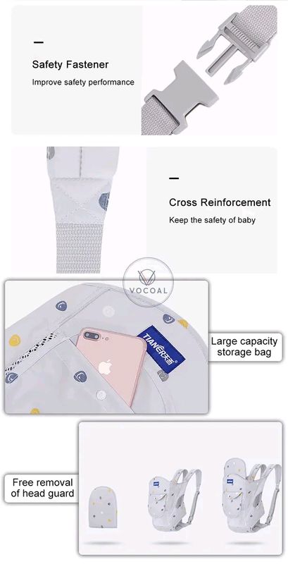 Vocoal Lightweight Adjustable Straps Baby Carrier - Image 9
