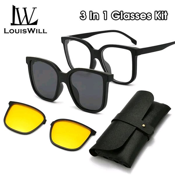 LouisWill Unbreakable UV Protection Three In One Magnetic Absorption Sunglasses