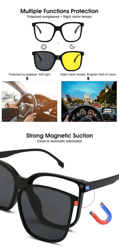 LouisWill Unbreakable UV Protection Three In One Magnetic Absorption Sunglasses - Image 10