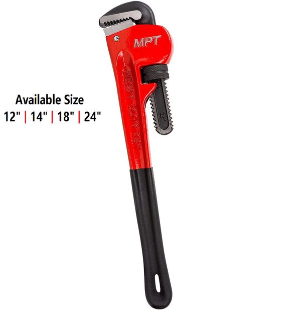 MPT Heavy Duty Pipe Wrench ( 12" | 14" | 18" | 24" ), Carbon steel; MHB06001