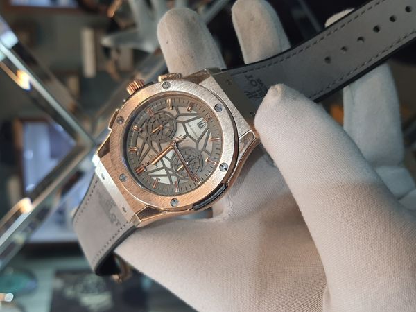 hublot spider Dial Grey Dial Rose Gold Case Velvet Belt