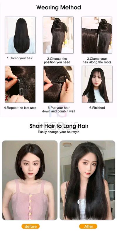 HEGRUS 60CM Natural Straight Hair Heat Resistant Synthetic - Image 9