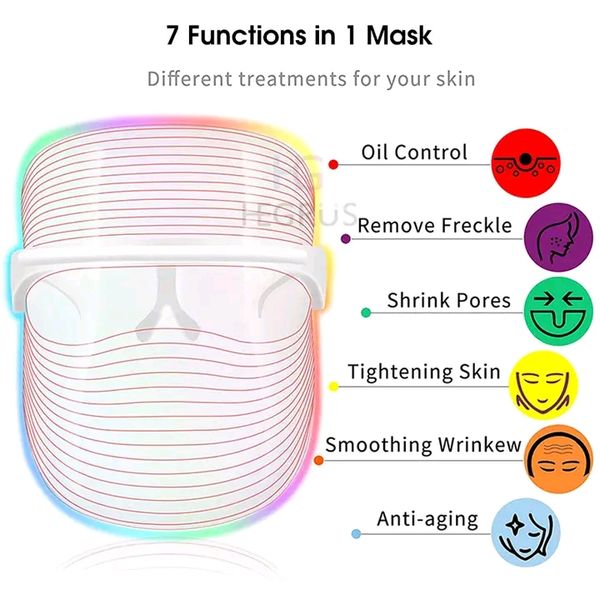 HEGRUS 7 Colors LED Photon Therapy Facial Light Face Mask - Image 4
