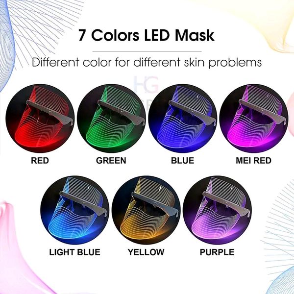 HEGRUS 7 Colors LED Photon Therapy Facial Light Face Mask - Image 6
