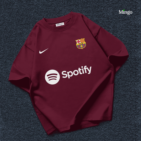 BAR - Maroon Dropshoulder Tshirt - Image 1