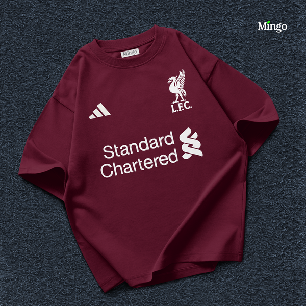 LIV - Maroon Dropshoulder Tshirt - Image 1