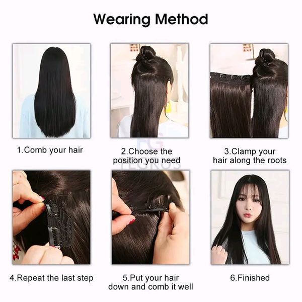 HEGRUS 60CM Natural Straight Hair Heat Resistant Synthetic - Image 7