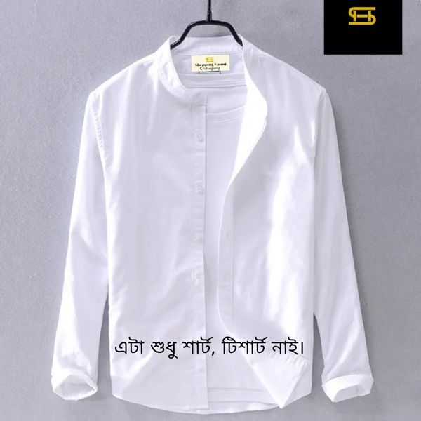 Band colar white shirt for unisex!
