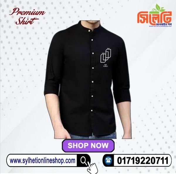 Premium Printed Ban Collar Shirt for Men (Code: 971400)